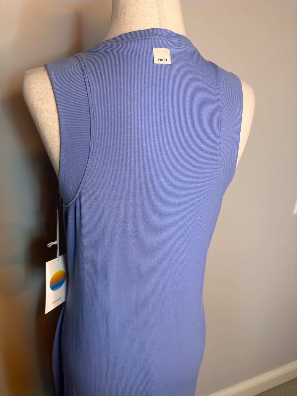 NWT sz M Vuori Pose Modern dress maxi in bluebell modal blend sleeveless - Picture 6 of 12